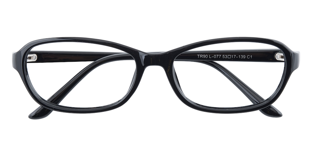 Janice Black Oval TR90 Eyeglasses