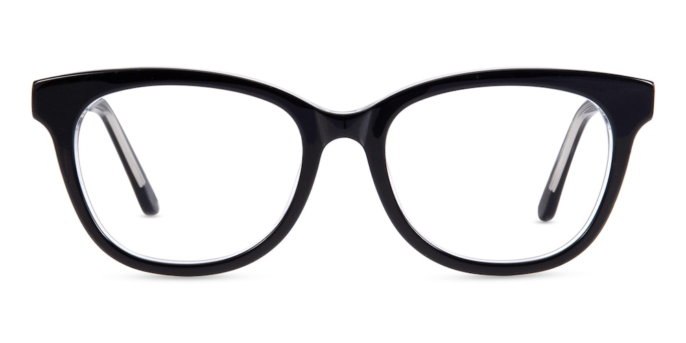Capricorn Black Oval Acetate Eyeglasses