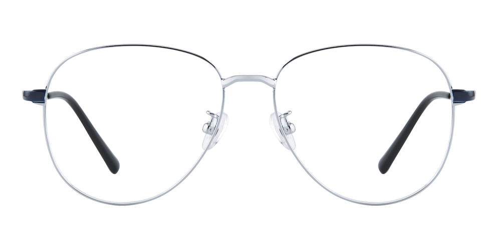 Manhattan Silver/Blue Aviator Titanium Eyeglasses