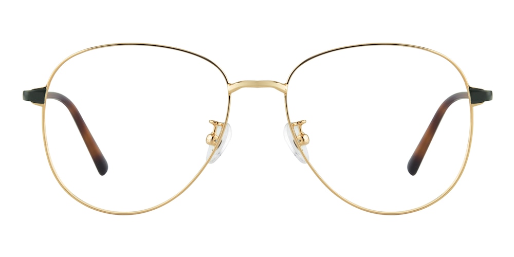 Manhattan Golden/Green Aviator Titanium Eyeglasses
