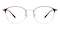 Gail Burgundy/Golden Round Titanium Eyeglasses
