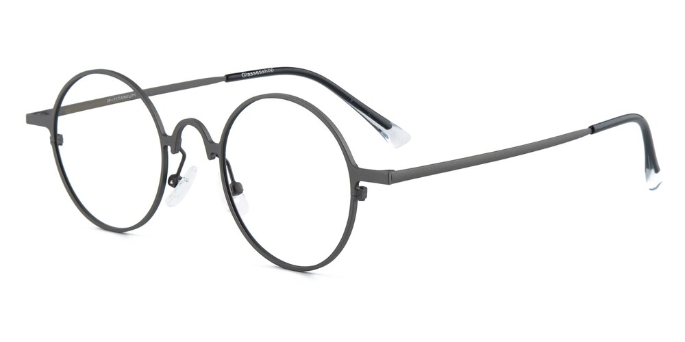 Alton Gunmetal Round Titanium Eyeglasses