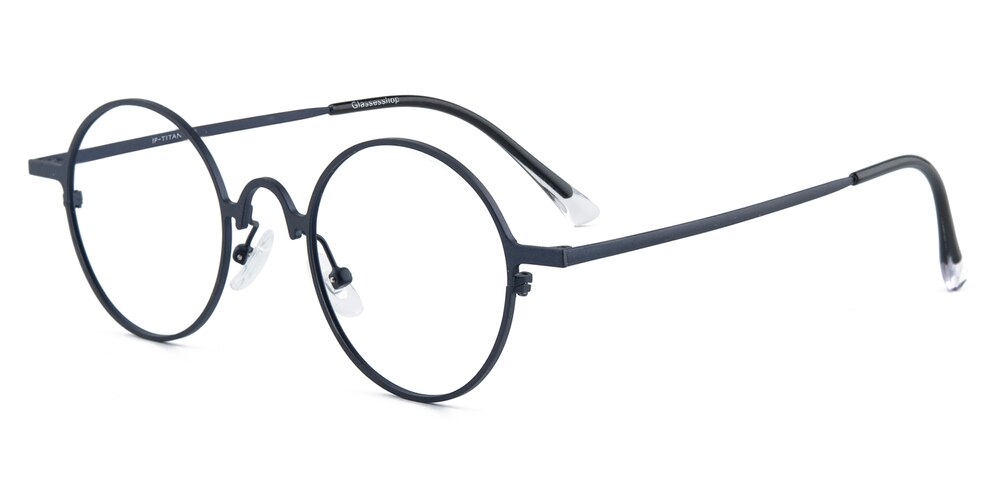 Alton Blue Round Titanium Eyeglasses