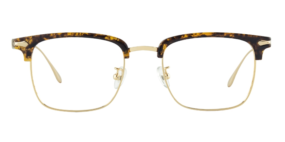 Anniston Tortoise/Golden Rectangle Titanium Eyeglasses
