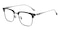 Anniston Black/Gunmetal Rectangle Titanium Eyeglasses