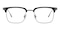 Anniston Black/Gunmetal Rectangle Titanium Eyeglasses