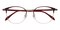 Ellen Red/Golden Round Titanium Eyeglasses