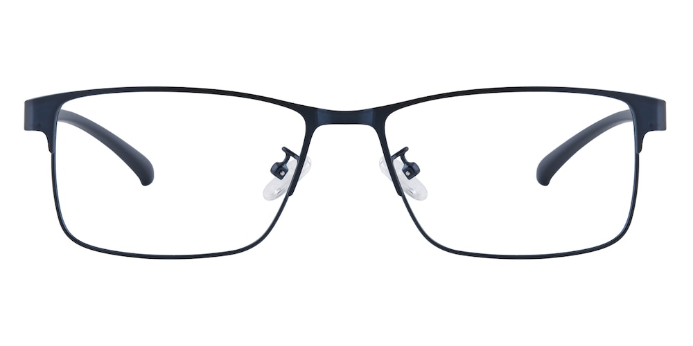 Berger Blue Rectangle Metal Eyeglasses