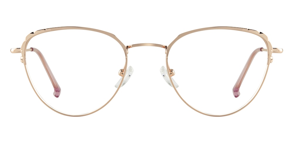 Caroline Rose Gold Cat Eye Metal Eyeglasses