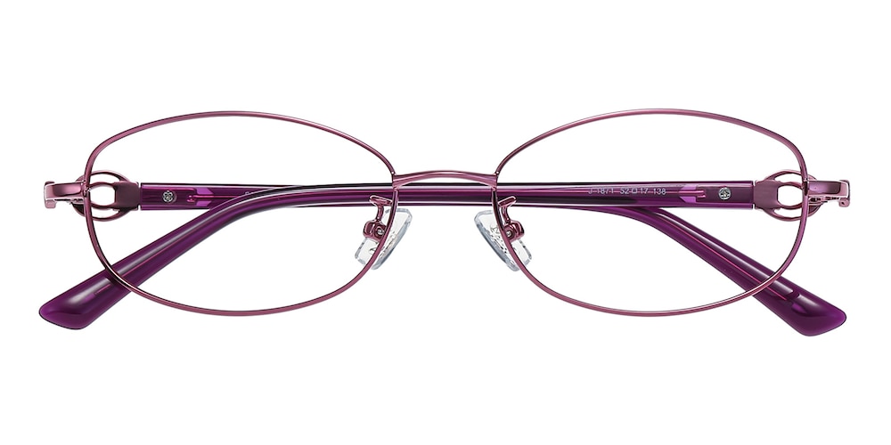 Gill Purple Oval Metal Eyeglasses