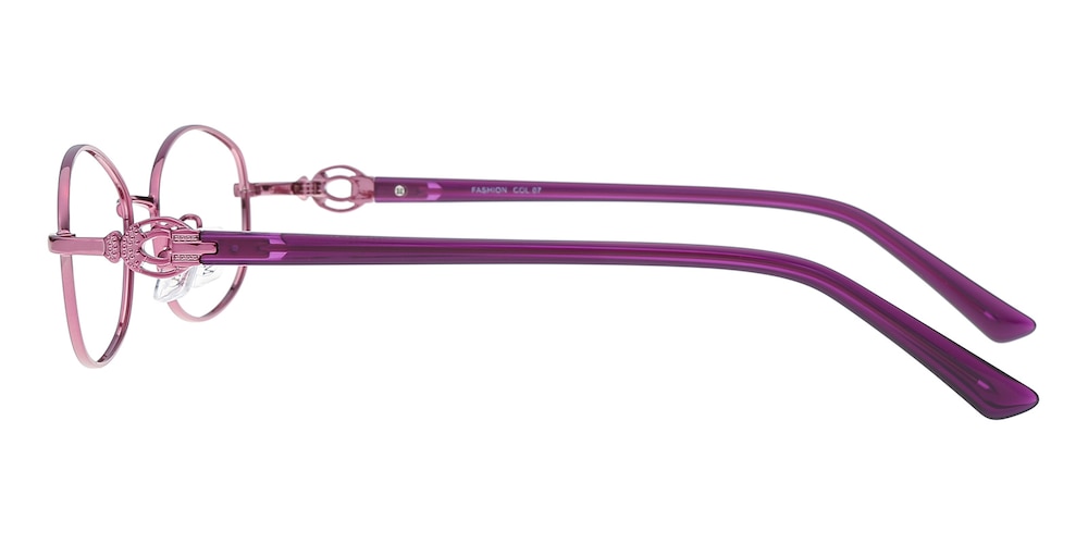 Gill Purple Oval Metal Eyeglasses