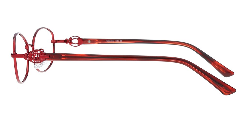 Gill Red Oval Metal Eyeglasses