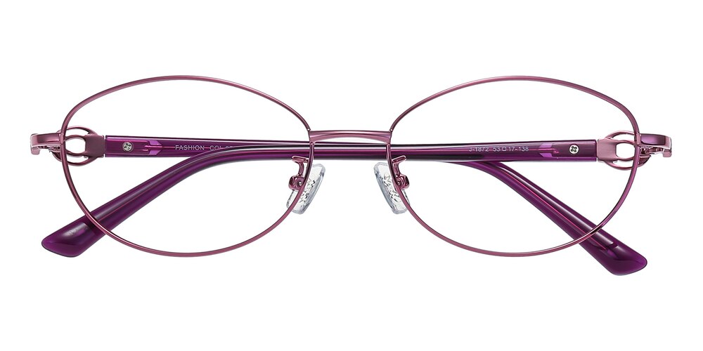 Helen Purple Oval Metal Eyeglasses