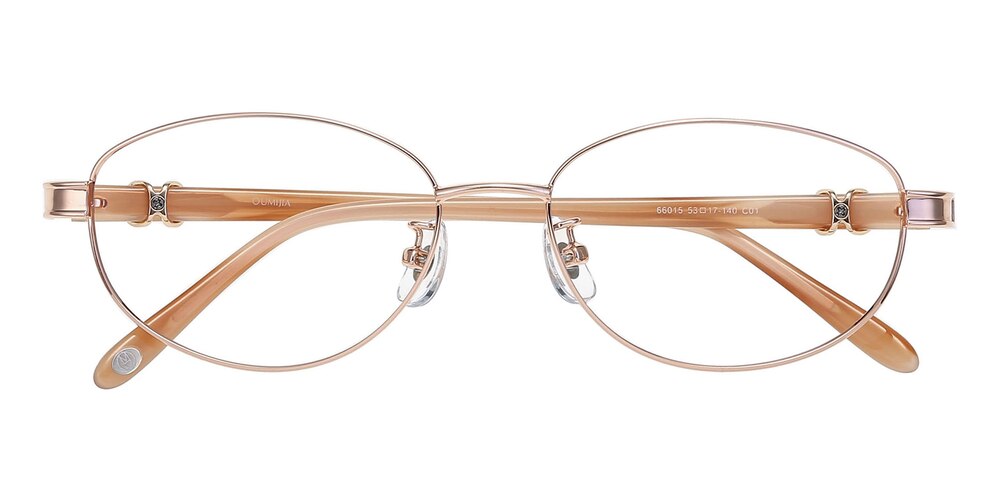 Irene Golden Oval Metal Eyeglasses