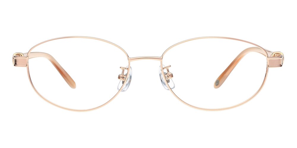 Irene Golden Oval Metal Eyeglasses