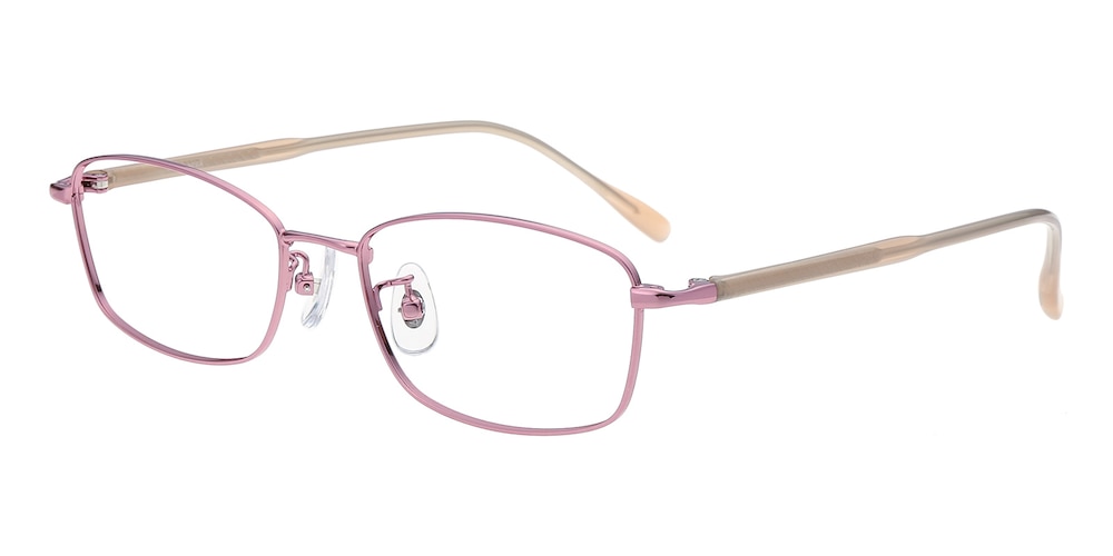Jennifer Pink Oval Metal Eyeglasses