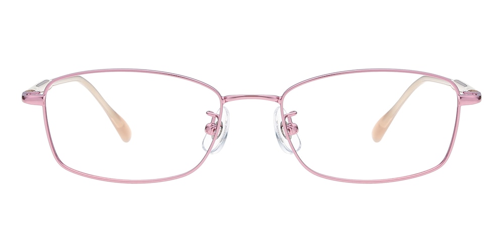 Jennifer Pink Oval Metal Eyeglasses