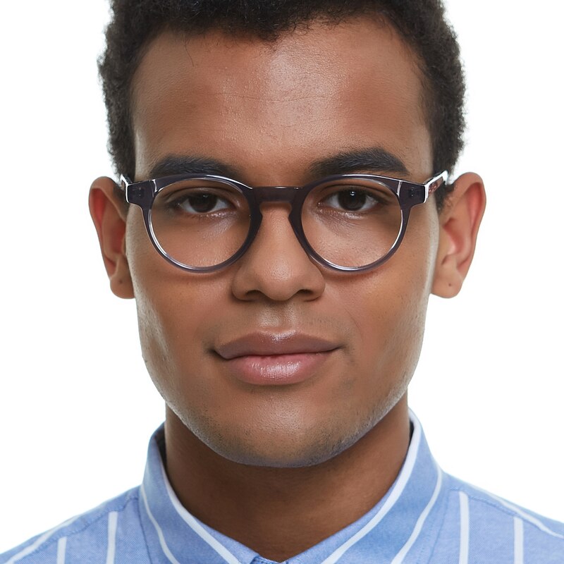 Lawton Gray Round Acetate Eyeglasses