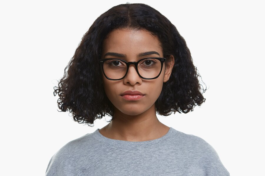 Wichita Rectangle Black FullFrame Acetate Eyeglasses