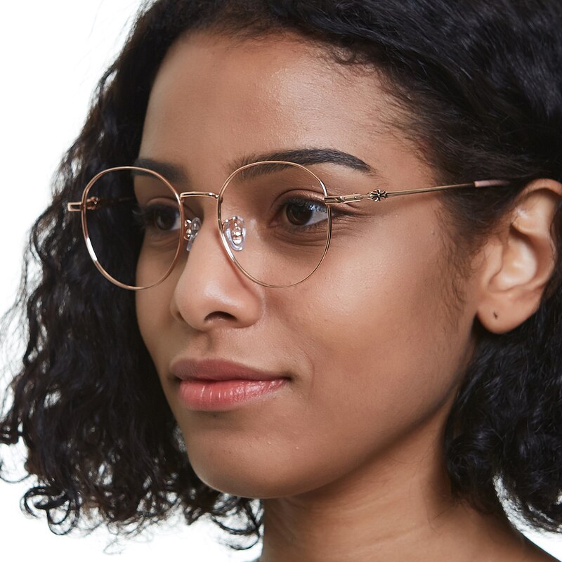 Virginia Rose Gold Round Titanium Eyeglasses