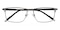 Edgar Gunmetal Rectangle Metal Eyeglasses