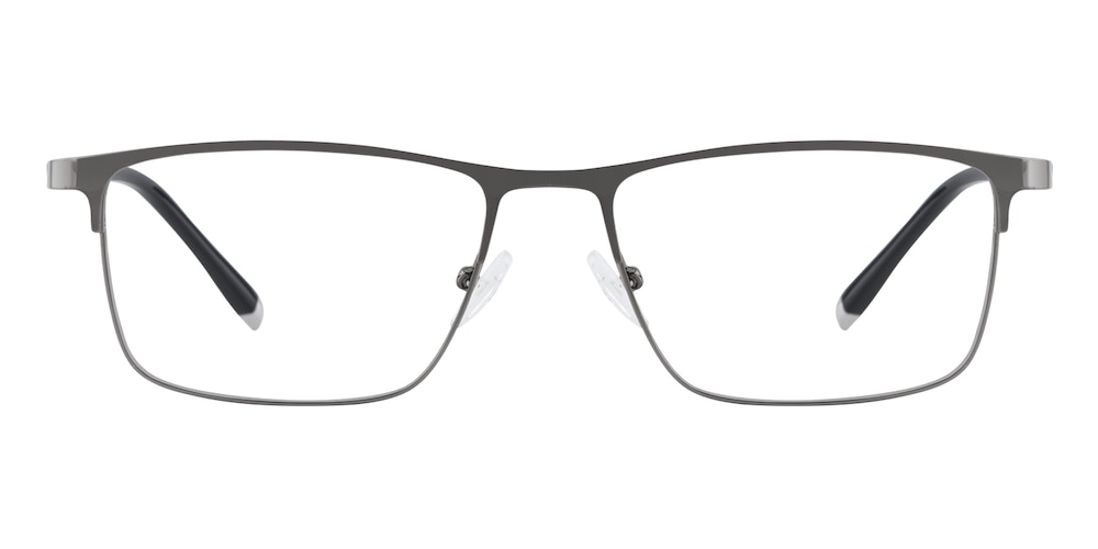 Edgar Gunmetal Rectangle Metal Eyeglasses