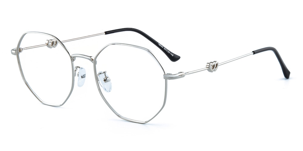 Toledo Silver Polygon Metal Eyeglasses