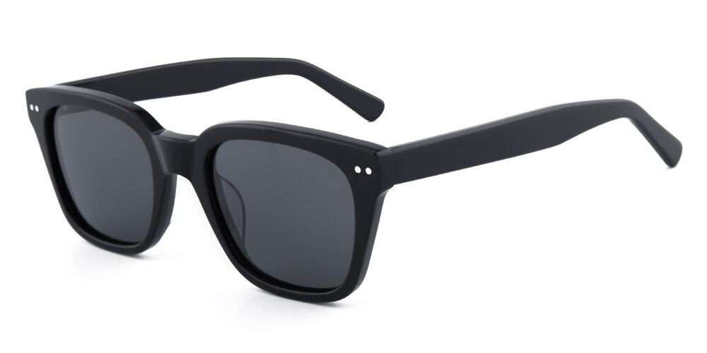 Versailles Black Rectangle Acetate Sunglasses