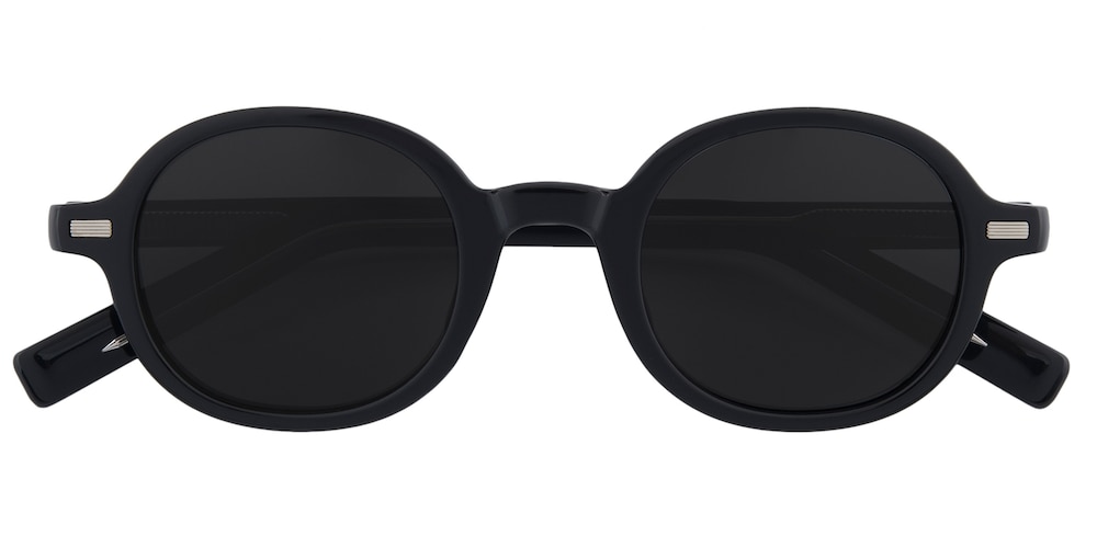 Pascagoula Black Round TR90 Sunglasses