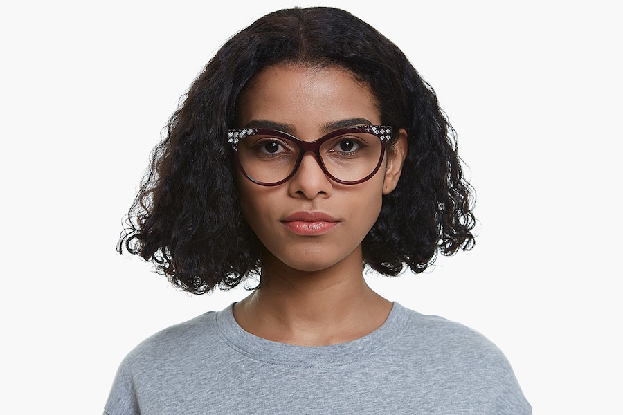 Garnet Cat Eye Shaped Glasses Online