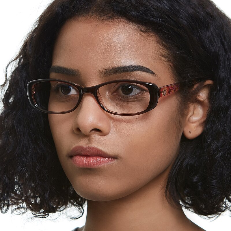 Audrey Brown/Floral Oval TR90 Eyeglasses