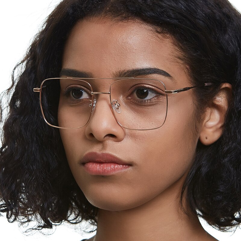 Sandera Rose Gold Aviator Titanium Eyeglasses
