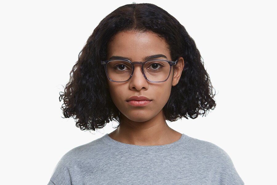 Peak Square Gray Full-Frame Acetate Eyeglasses | GlassesShop
