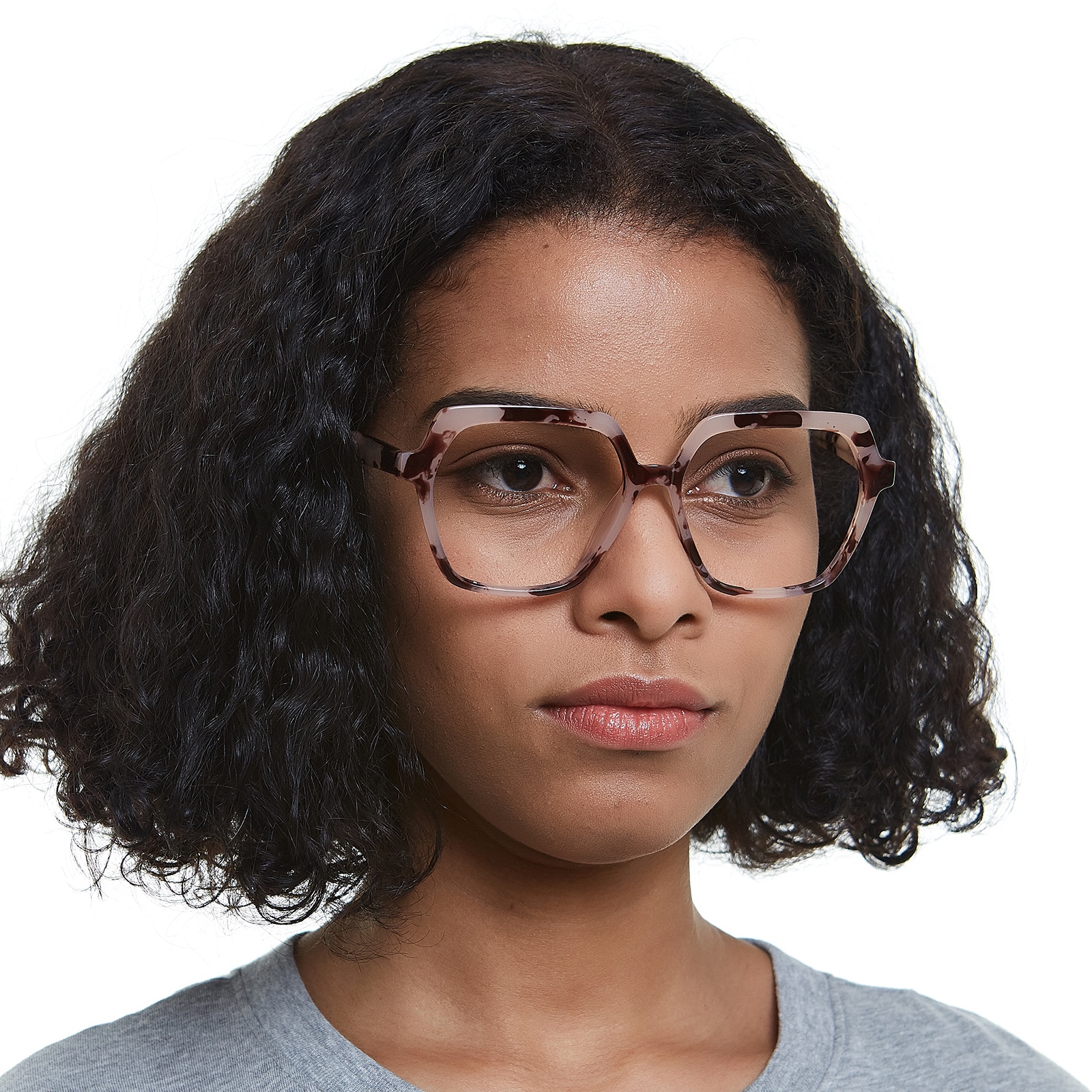 Polygon Eyeglasses, Full Frame Petal Tortoise Plastic - FP2073