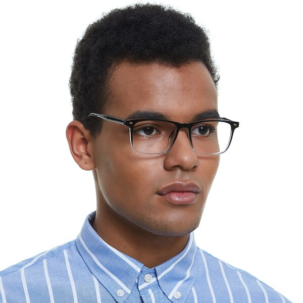 Jackson Rectangle Black/Crystal FullFrame TR90 Eyeglasses