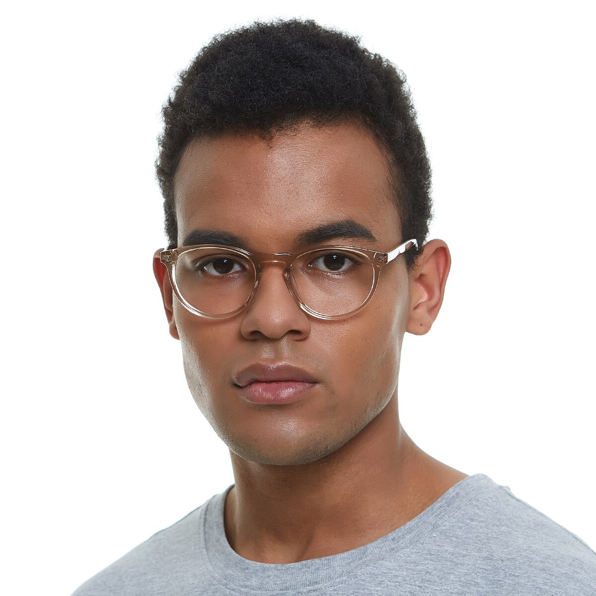 Arcadia Oval Champagne/Tortoise Full-Frame Acetate Eyeglasses | GlassesShop