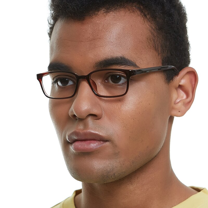 Orlando Brown Rectangle TR90 Eyeglasses