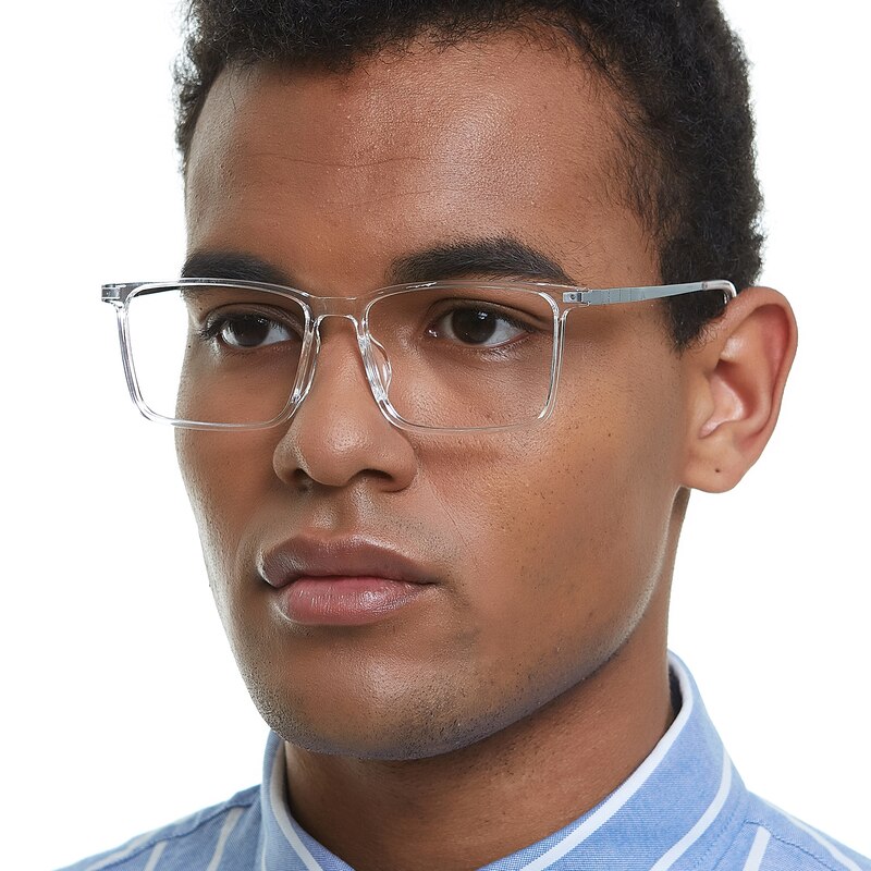 Orleans Crystal/Silver Rectangle TR90 Eyeglasses