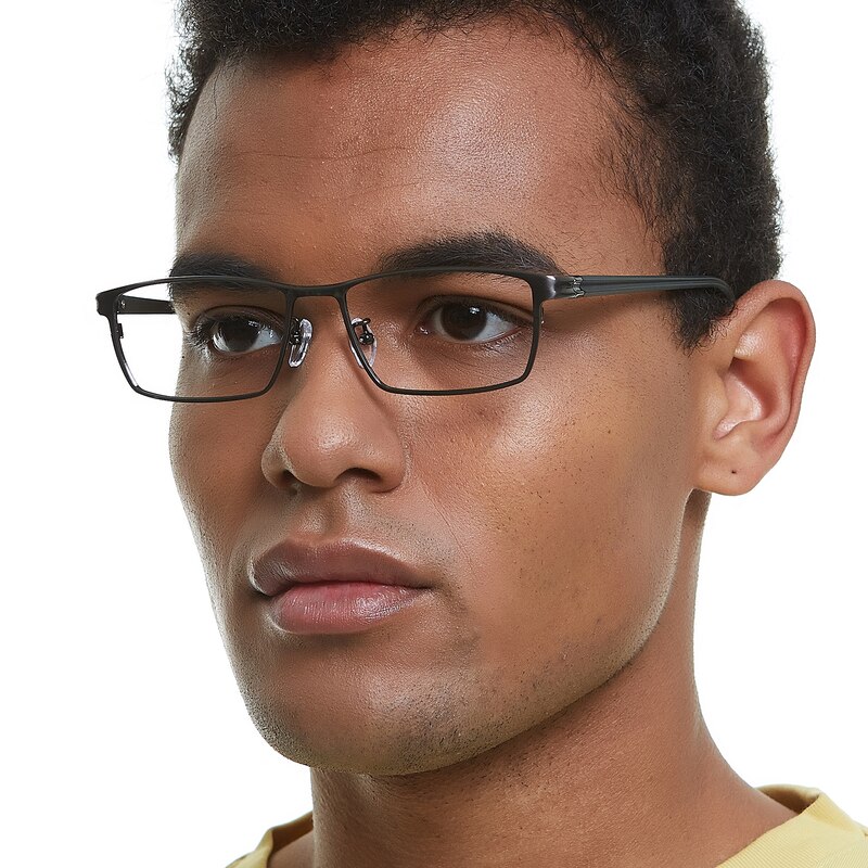 Blake Gunmetal Rectangle Titanium Eyeglasses