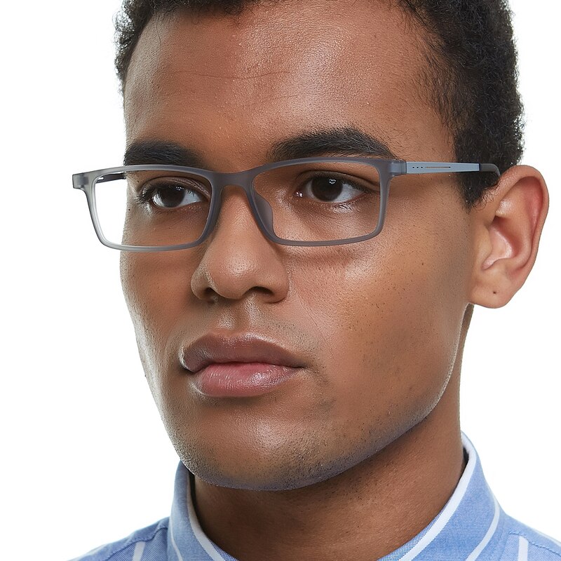 Claude Gray Rectangle TR90 Eyeglasses