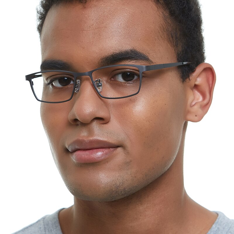 Bradley Gunmetal Rectangle Titanium Eyeglasses