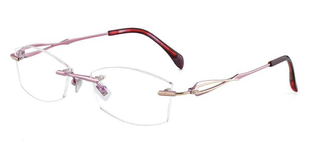 Adela Pink Oval Titanium Eyeglasses