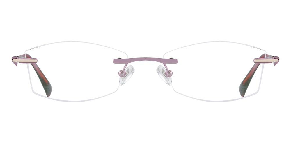 Adela Pink Oval Titanium Eyeglasses
