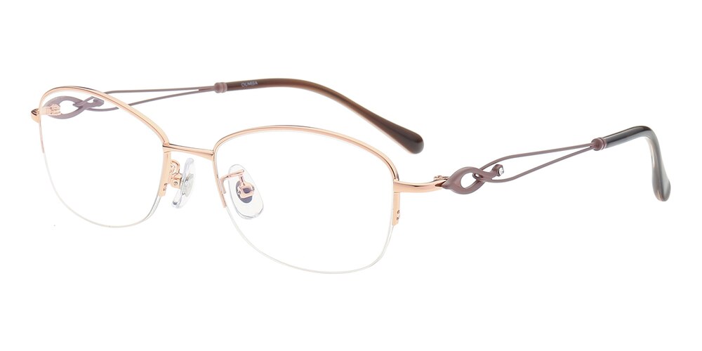 Monica Golden Oval Metal Eyeglasses