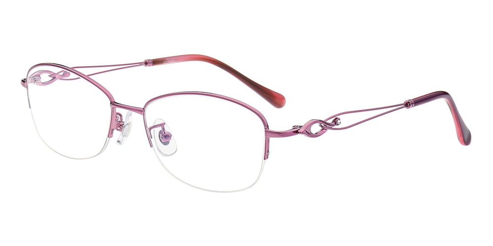 Monica Purple Oval Metal Eyeglasses