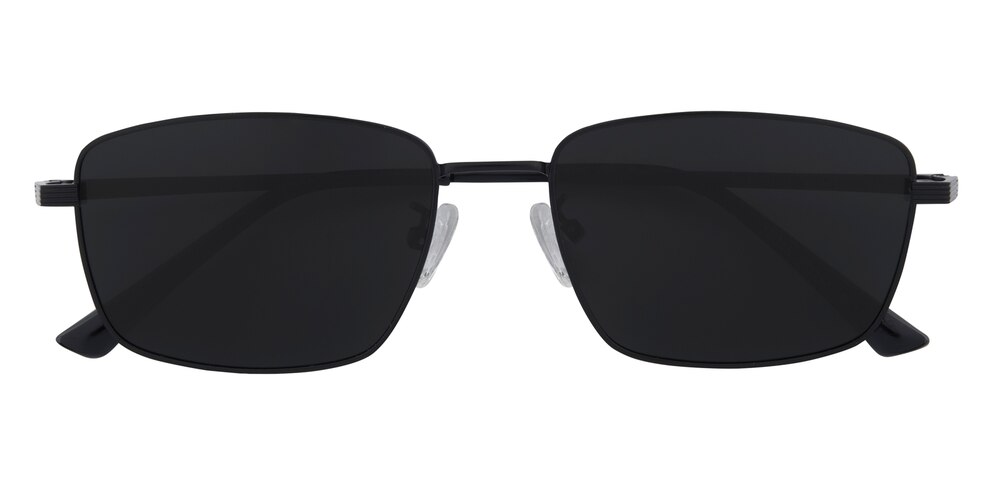 Boris Black Rectangle Metal Sunglasses