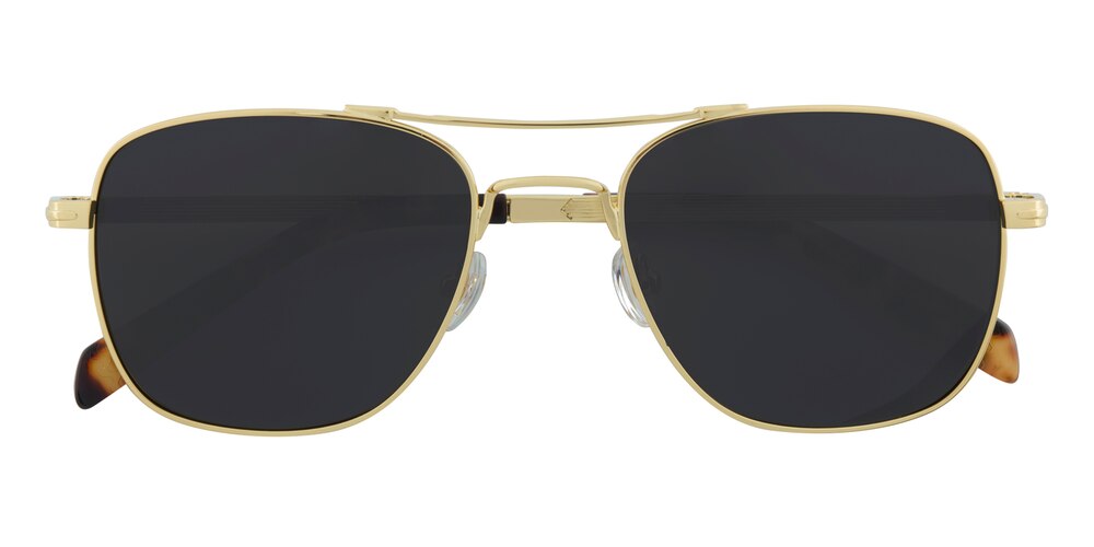 Encino Golden Aviator Metal Sunglasses