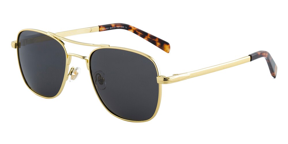 Encino Golden Aviator Metal Sunglasses