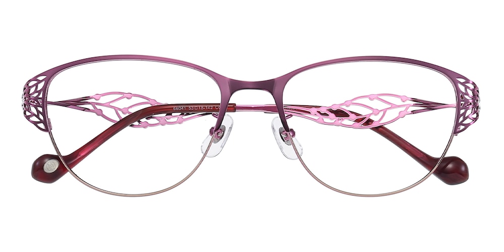Elma Purple Cat Eye Metal Eyeglasses