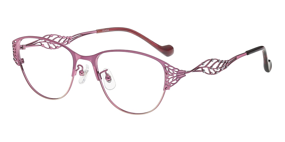 Elma Purple Cat Eye Metal Eyeglasses